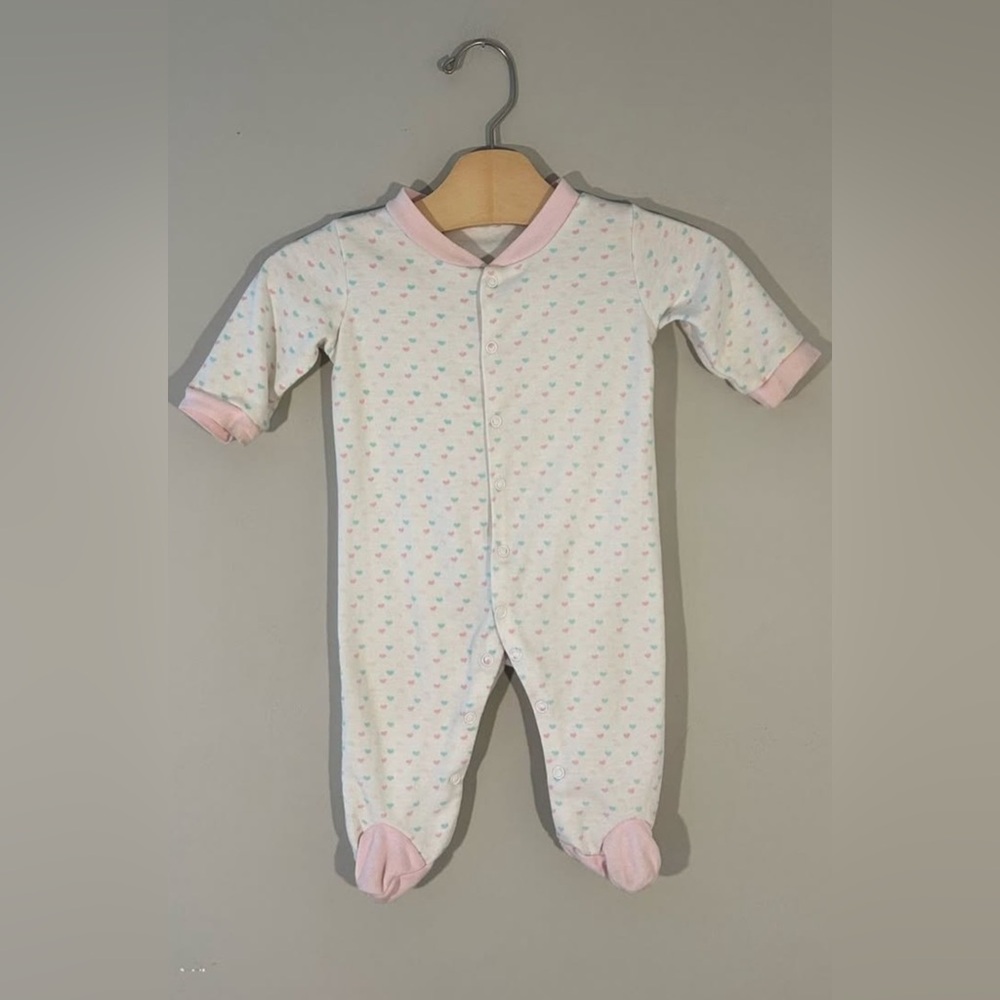$8 ADD‎ ON Janie and Jack footie 3-6M vintage baby gap hearts baby girl sleeper